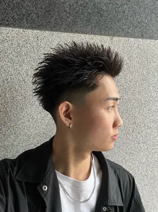 メンズ フェザーパーマメンズ ツイスパ京都駅前のヘアスタイル