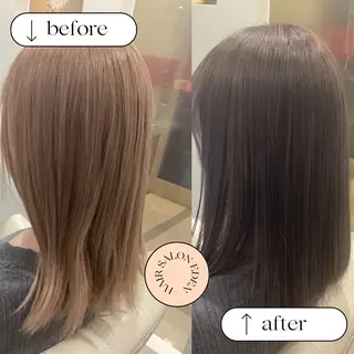 セミロング カラー 五ノ井 一世のヘアスタイル