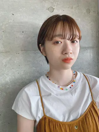 ショート カラー ボブパーマコテ巻き風 パーマNo1深江秀平のヘアスタイル