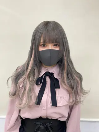ロング カラー エクステ ハイトーン 💭黒崎ハルカのヘアスタイル