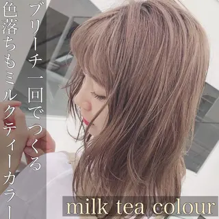 セミロング カラー ヘアアレンジ 外苑前NO.1艶髪 透明感カラーのヘアスタイル