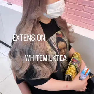 ロング カラー エクステ🩵ブリーチ 韓国ヘア🩵KAEのヘアスタイル