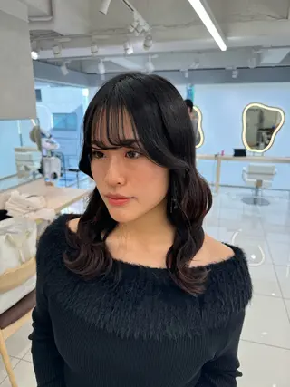 セミロング 韓国レイヤー/ 顔まわり/西野和裕のヘアスタイル