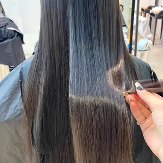 ロング カラー 酸性ストレート・ メンズ  三原 楊子のヘアスタイル