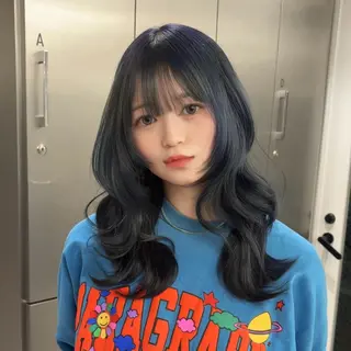 セミロング カラー 🤍Suzuka🤍 ハイトーン/ブリーチのヘアスタイル