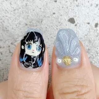 ミディアム カラー パーマ ヘアアレンジ メンズ キッズ ネイル マツエク・マツパ アイブロウ Salon Kのネイルデザイン