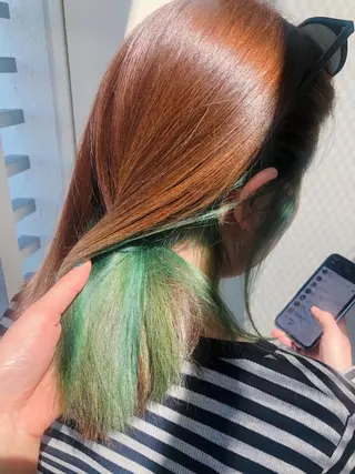 ミディアム カラー 韓国ヘア顔周りカット 艶髪ベージュtamaのヘアスタイル