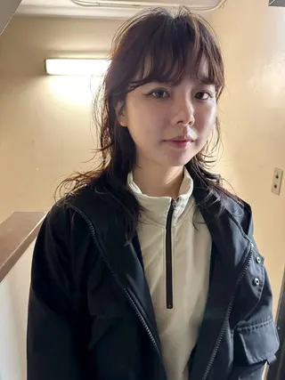 セミロング パーマ ヘアアレンジ 丸山渉/パーマ エフェクトブリーチのヘアスタイル