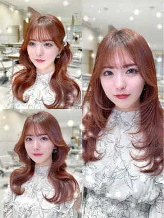 ミディアム カラー 韓国ヘア/レイヤー/ 顔まわり/りょーとのヘアスタイル