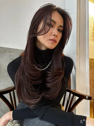 セミロング カラー 松尾太樹 【pia】福岡美容室のヘアスタイル