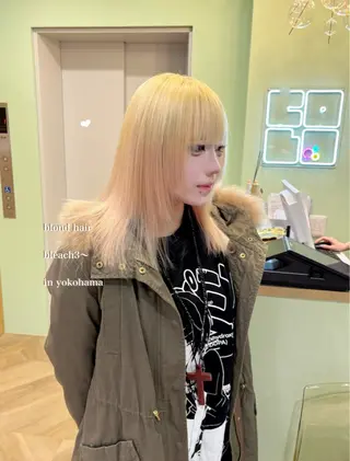 セミロング カラー エクステ/ハイトーン 🐏☁️miminaのヘアスタイル