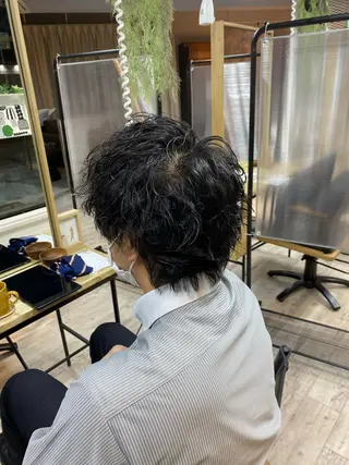 パーマ メンズ 波巻きスパイラル/ メンズパーマ/ゆうひのヘアスタイル