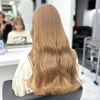 ロング カラー 韓国風艶髪🎀 暖色カラー🤍のヘアスタイル