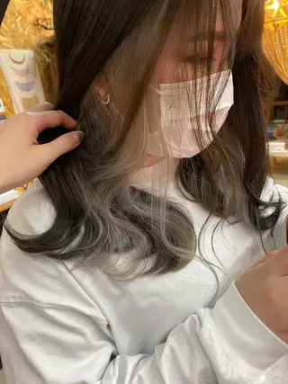 セミロング カラー パーマ ヘアアレンジ メンズ キッズ ネイル マツエク・マツパ アイブロウ chapter問屋町 💘小室明華のヘアスタイル