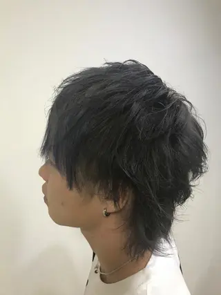 ショート カラー メンズ ハイトーン髪質改善 家中貴典のヘアスタイル