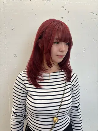 セミロング カラー 夕羽夢🍓矢場/ 透明感カラーのヘアスタイル