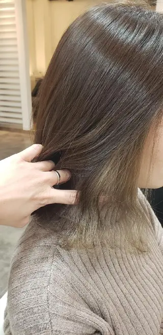 カラー ミディアム あかね☆ヘアアレンジ /ボブ/縮毛矯正のヘアスタイル