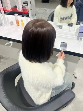 ミディアム カラー みう/仙台/暖色/ 艶髪/顔周りカット/のヘアスタイル