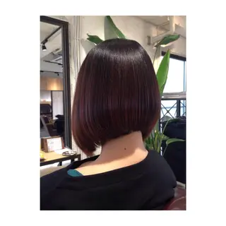 ショート ミディアム カラー パーマ アオガミ （前髪顔周りカット）のヘアスタイル