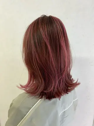 セミロング カラー 岡本 拓朗のヘアスタイル