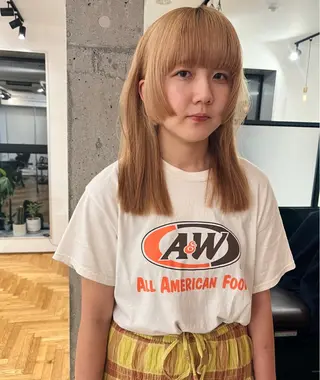 ミディアム 暖色/パーマ 🌼クニトウメイのヘアスタイル