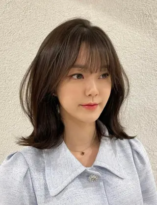 ミディアム 韓国風cut/ 縮毛矯正/正岡幹康のヘアスタイル