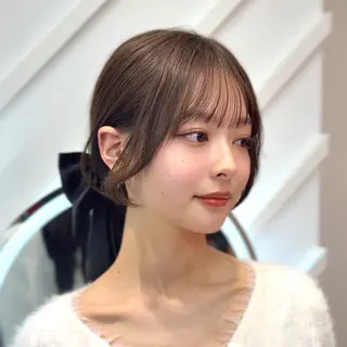 ロング カラー 山崎/ボブ縮毛矯正 レイヤー髪質改善のヘアスタイル