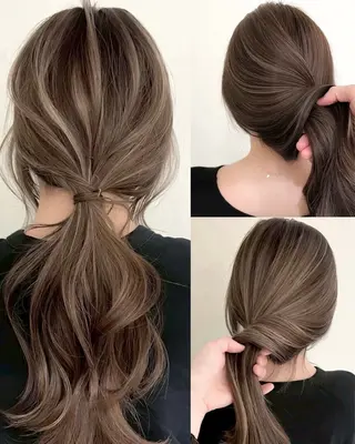 セミロング カラー Amaretto かなのヘアスタイル