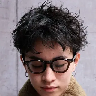 ショート パーマ メンズ Kaz. 薬院/平尾のヘアスタイル