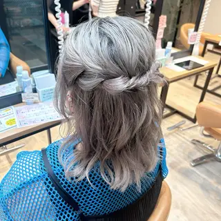 ミディアム ヘアアレンジ 髪質改善 🫧‪しろがねのヘアスタイル