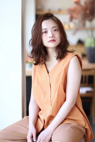 ミディアム カラー パーマ 髪質改善/艶髪 永山のヘアスタイル