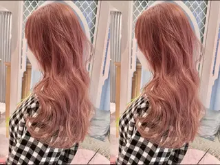 カラー ゆらんちょ/ブリーチ 無w/縮毛矯正/暖色のヘアスタイル