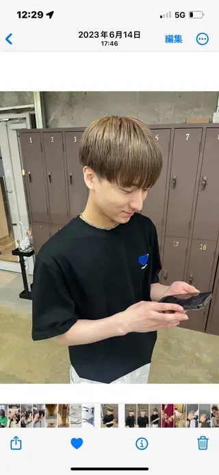 ショート カラー メンズ ナガノリノ /ボブ/ ベージュ/暖色のヘアスタイル