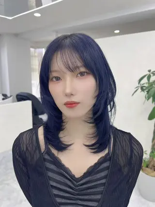 セミロング 江坂エリア最安値◎ ブリーチ*土田のヘアスタイル