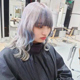 セミロング カラー 艶髪✨ブリーチ職人 井手正康のヘアスタイル