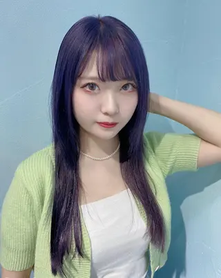 ロング カラー ヘアアレンジ 韓国レイヤーカット/ 儚げカラーチナツのヘアスタイル