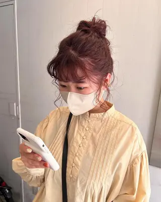 ミディアム ヘアアレンジ hen所属・心斎橋/レイヤー/ ブリーチ/モエのヘアスタイル