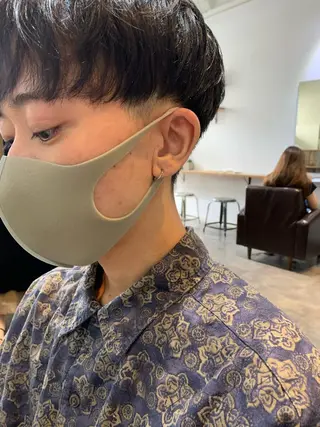 ショート カラー パーマ ヘアアレンジ メンズ パーマ/透明感カラー /ボブ/吉田一生のヘアスタイル