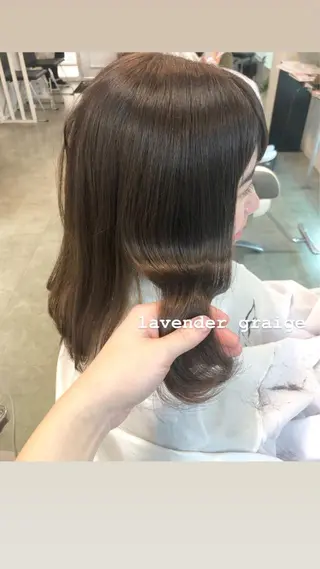 セミロング カラー 榎園 由美のヘアスタイル