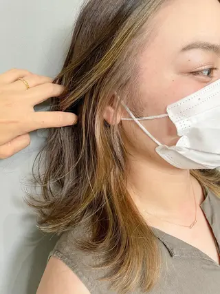 セミロング カラー メンズ専門サロン wokeのヘアスタイル