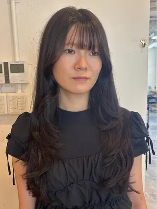ロング カラー RIN／韓国ヘア レイヤーカットのヘアスタイル
