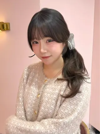 セミロング カラー 渋谷/韓国ヘア/ 顔まわり♡Ayakaのヘアスタイル