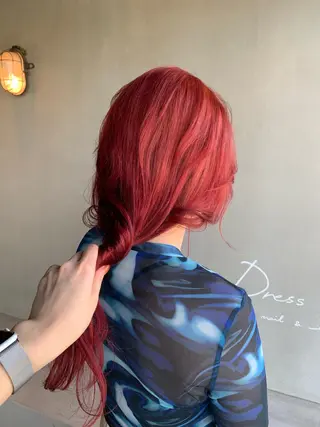 セミロング カラー ブリーチ/アレンジ 天満/chihiroのヘアスタイル