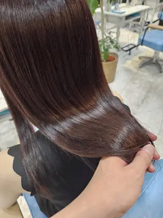 セミロング カラー 顔周りレイヤーカット 髪質改善代表西村功平のヘアスタイル