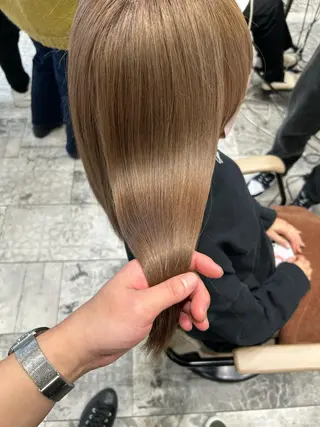 セミロング カラー パーマ 新宿✨顔周りカット 韓国ヘア/坂本亜裟海のヘアスタイル