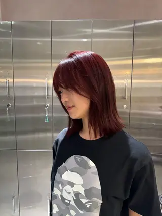 ミディアム 長畑 雨里のヘアスタイル