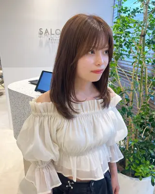 セミロング カラー SALOWIN京都河原町suite店所属・うる艶カラー／ 髪質改善／arisaのヘアスタイル