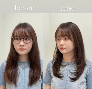 セミロング ❤︎︎韓国ヘア❤︎︎ 𝑺𝒉𝒊𝒉𝒐のヘアスタイル