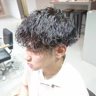 ショート パーマ メンズ iss所属・メンズ/パーマ特化 /波巻き/林洋平のヘアスタイル