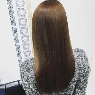 セミロング カラー 髪質改善ｶﾗｰ ｹｱﾌﾞﾘｰﾁ/ﾀﾑのヘアスタイル